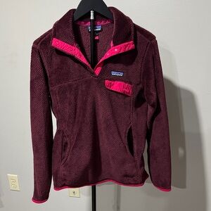 Patagonia Maroon Fleece with Pink Trim
